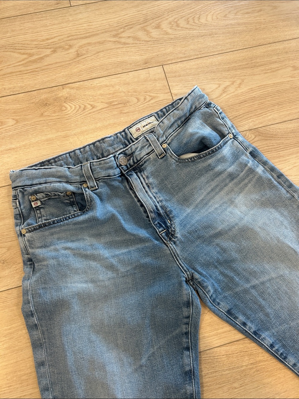AG Adriano Goldschmied Women's Light Blue Straight Leg Jeans - Picture 2 of 4